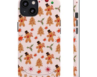 Gingerbread Christmas iPhone Case, Festive Holiday Cookie Design