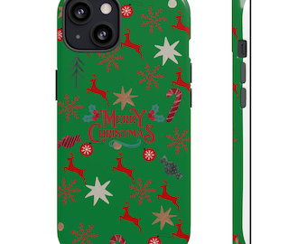 Christmas Pattern iPhone Case, Holiday Reindeer, Festive Winter Gift