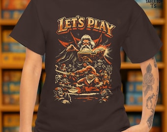 LET'S PLAY HeroQuest Card Game Inspired T-Shirt | Retro Dungeon Crawler Tee | Fantasy Tabletop Shirt | Board Game Gift