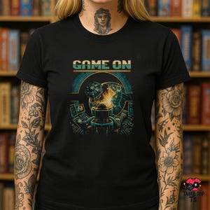 Maglietta GAME ON / Maglietta ispirata al gioco da tavolo retrò Gaia Project / Maglietta per giocatori di strategia fantascientifica / Maglietta con grafica di una colonia spaziale