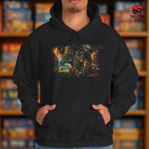 Arkham Horror The Drowned City Inspired Retro Hoodie | Lovecraft Board Game Sweatshirt | Horror Card Game Hoodie | Unisex Gamer Gift