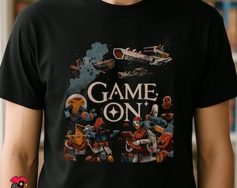 GAME ON T-Shirt | Arcs Inspired Retro Board Game Tee | Space Strategy Gamer Shirt | Black Unisex Tee