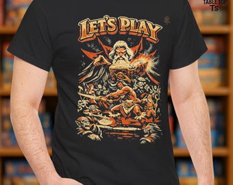 LET'S PLAY HeroQuest Card Game Inspired T-Shirt | Retro Dungeon Crawler Tee | Fantasy Tabletop Shirt | Board Game Gift