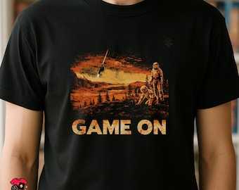 GAME ON T-Shirt | Terraforming Mars Inspired Retro Board Game Tee | Space Strategy Gamer Shirt | Retro Sci-Fi Mars T-Shirt