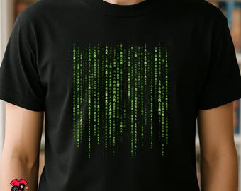 Meeple Matrix Code T-Shirt | Board Game Geek Gift | Retro Gamer Tee | Matrix Style Meeple Shirt | Tabletop Gaming Shirt | Black Unisex Tee