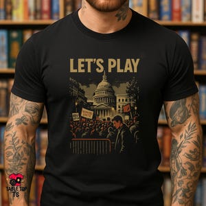 LET'S PLAY Hegemonie inspiriert T-Shirt | Politisches Strategie Brettspiel Shirt | Retro Probem Stil T-Shirt | Tabletop Euro Gamer Bekleidung Geschenk