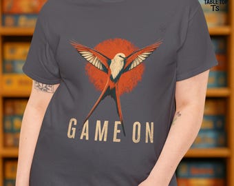 GAME ON T-Shirt | Wingspan Inspired Retro Board Game Tee | Bird Lover Board Gamer Shirt | Hummingbird Charcoal Navy Dark Chocolate Black