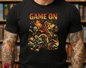 GAME ON T-Shirt | Twilight Imperium Inspired Retro Board Game Tee | Sci-Fi Strategy Shirt | Retro Space Battle Graphic Tee | Gift for Gamers