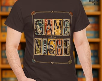Root Inspired GAME NIGHT T-Shirt | Retro Board Game Tee | Woodland Strategy Gamer Gift | Tabletop Gaming Shirt | Black Dark Chocolate Unisex