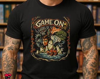 GAME ON T-Shirt | Spirit Island Inspired Retro Board Game Tee | Fantasy Nature Gamer Shirt | Cooperative Board Game Tee