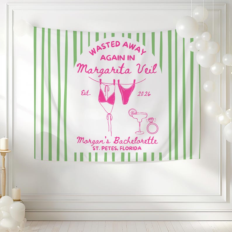 Beach bachelorette margarita themed banner