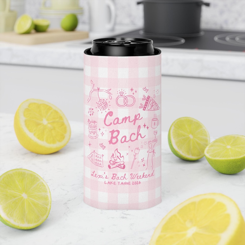 lake bachelorette can coolers personalized camp bach favors bride party decor