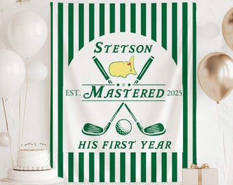 Mastered 1st Year Birthday Banner, Golf 1st Birthday Banner, Mastered 1st Year Birthday Decor, Mastered His First Year Sign