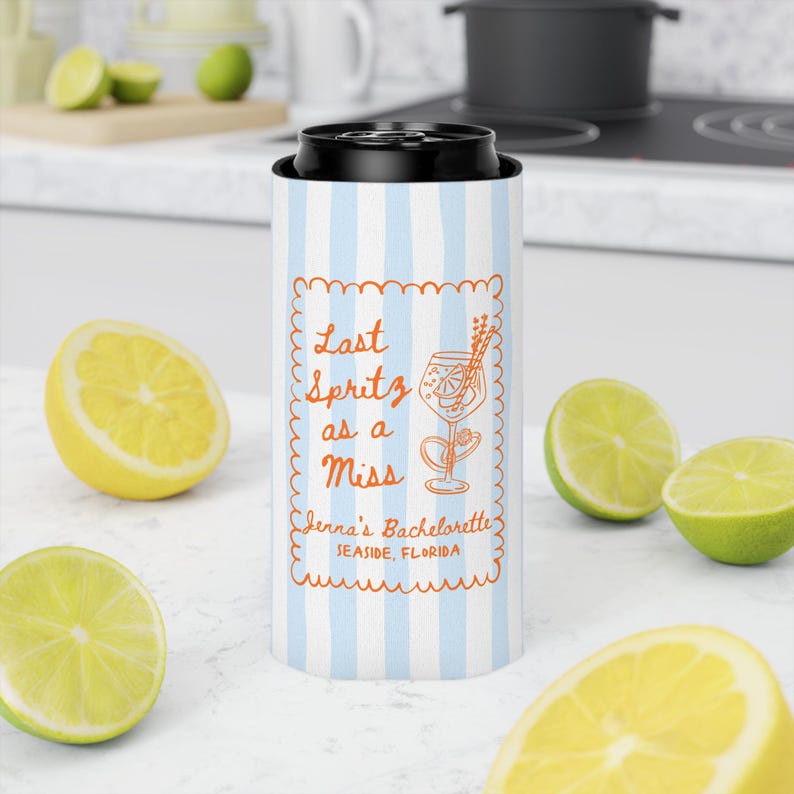 Spritz themed bridal party favor for girls trip and pool party weekend