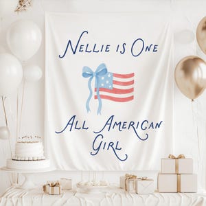 patriotic 1st birthday banner baby girl americana birthday decoration