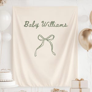 Sfondo personalizzato per baby shower, striscione personalizzato per baby shower, cartello in tessuto per baby shower, sfondo minimalista per baby shower, striscione personalizzato per baby shower