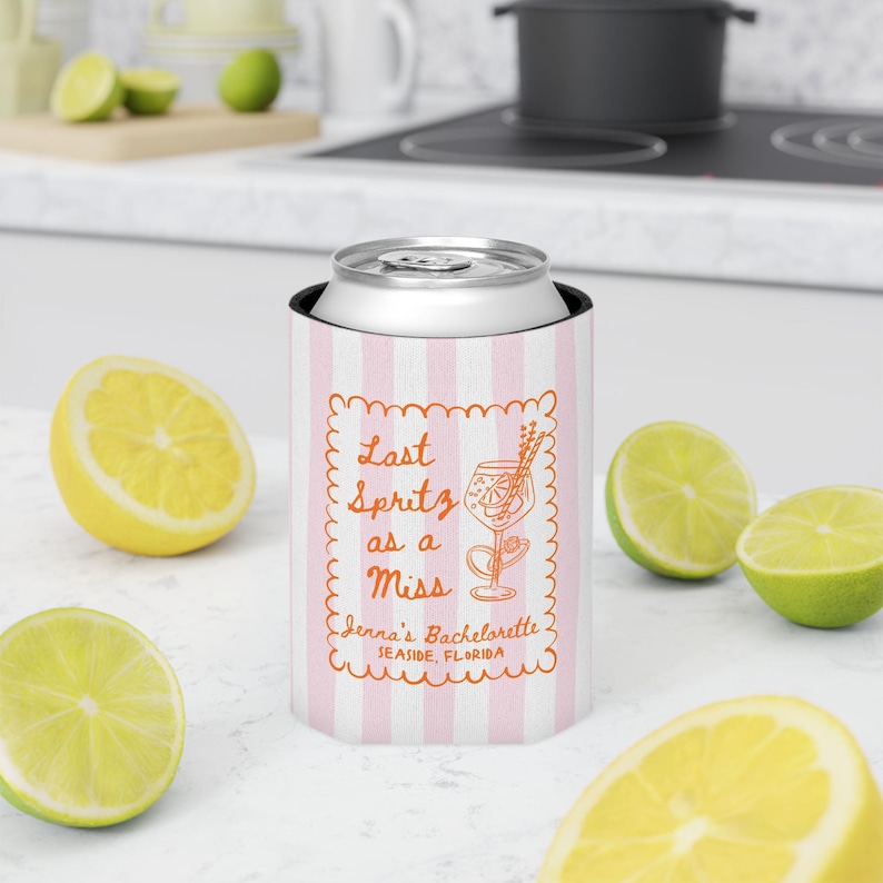 Personalized bach weekend can cooler with cocktail illustration design