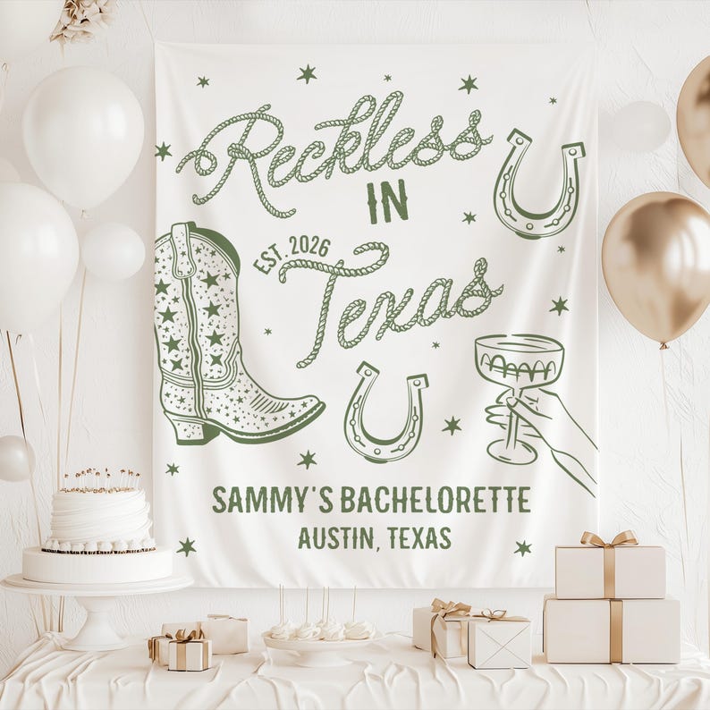Western cowgirl bachelorette backdrop