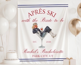 Vintage Après Ski Bachelorette Banner, Après Ski Bachelorette Decorations, Retro Apres Ski Backdrop, Retro Mountain Bachelorette Decor