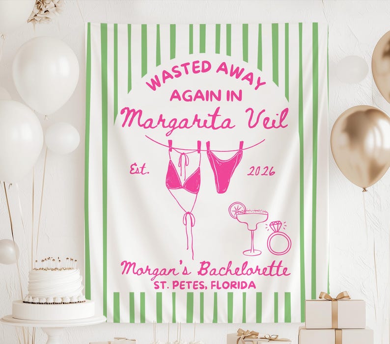 Margaritaveil bachelorette banner margarita theme