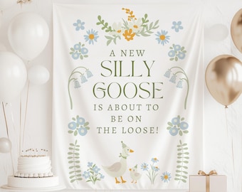 A New Silly Goose  Baby Shower Welcome Sign : Silly Goose Shower Banner
