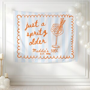Just a Spritz Older Birthday Banner, Spritz Birthday Decor, 30th Birthday Banner, Spritz Party Banner, Custom Birthday Backdrop image 6