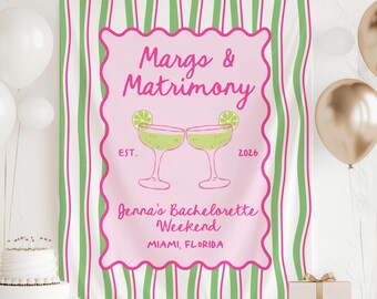 Margarita und Ehe Banner, Margarita Bachelorette Wandteppich, Margarita und Ehe Bachelorette Dekor, Bachelorette Wochenende Hintergrund