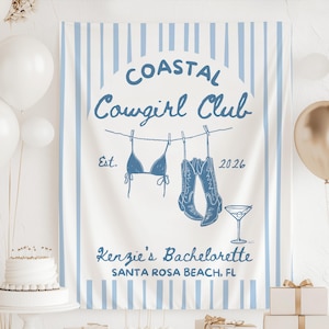 Coastal Cowgirl Bachelorette Banner beach cowgirl party decor