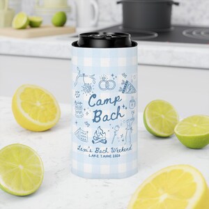 camp bach drink sleeves lake bachelorette party favors personalized can coolers