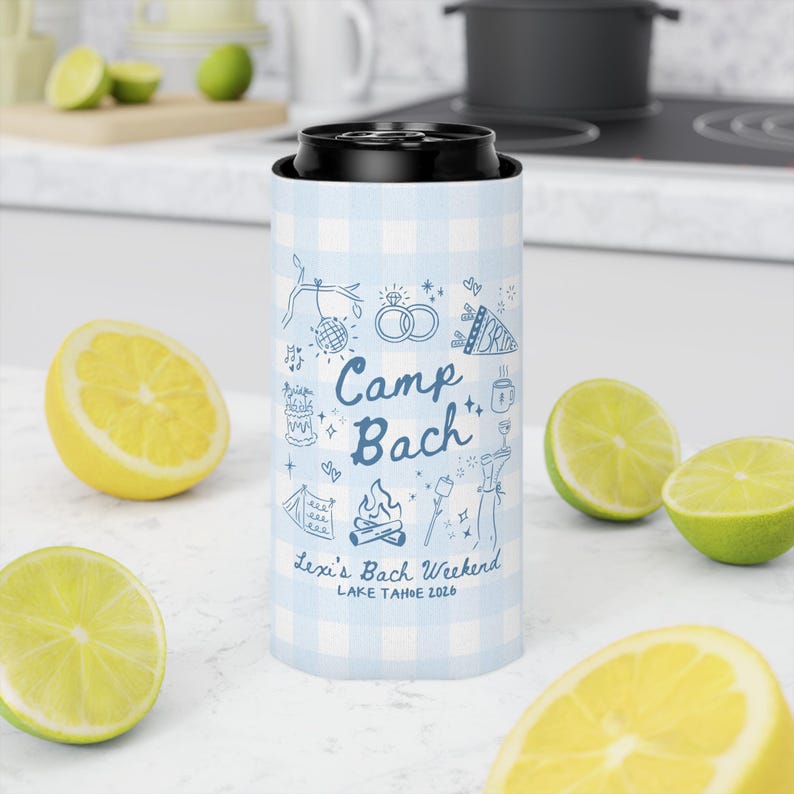 camp bach drink sleeves lake bachelorette party favors personalized can coolers