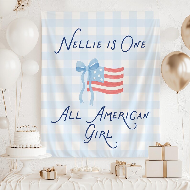 all american girl birthday tapestry baby girl first birthday photo backdrop