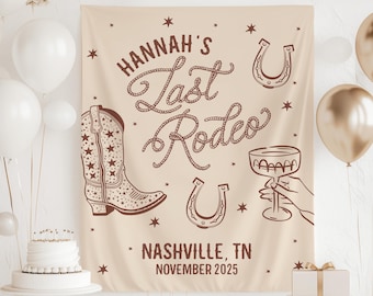 Last Rodeo Bachelorette Banner, Cowgirl Bachelorette Party Backdrop, Nashville Bachelorette Decor, Western Bachelorette Banner, Rope Font