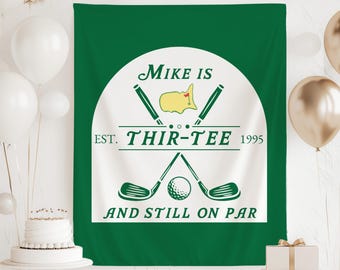 Thir-TEE Birthday Banner, Golf 30th Birthday Decorations, Dirty Thirty Golf Party Backdrop, Par-TEE Thirty Birthday Sign