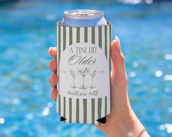 A Tini Bit Older Cozie, A Tini Bit Older Party Favors, Martini Birthday Decor, 30th Birthday Cozies, 30th Birthday Party Favor