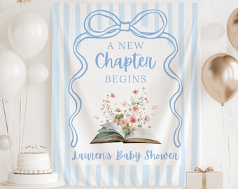 Our Next Chapter Baby Shower Banner, Storybook Baby Shower Backdrop, New Chapter Baby Shower Sign, Book Theme Baby Shower Decor