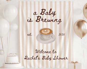A Baby is Brewing Baby Shower Sign, Coffee Baby Shower Welcome Sign, A Baby is Brewing Banner, A Baby is Brewing Gender Reveal Banner
