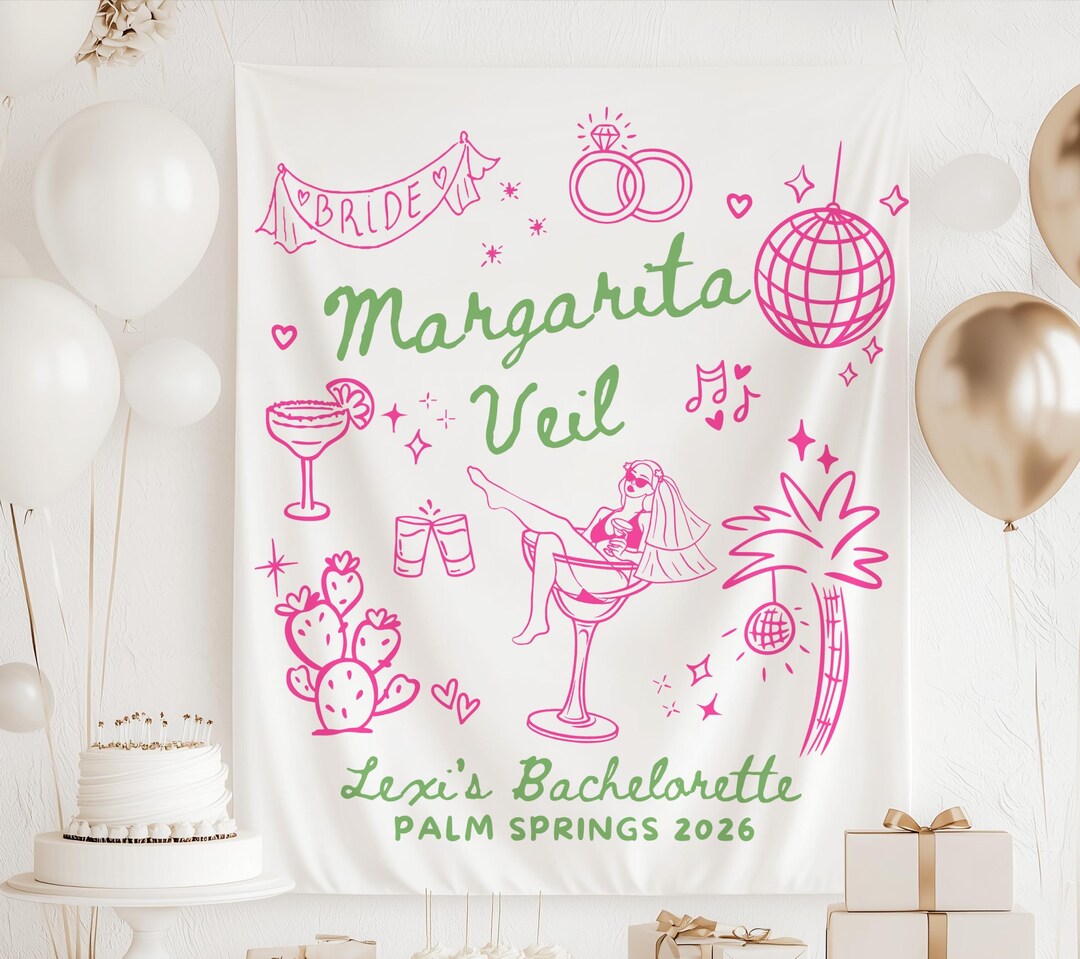 Margarita Veil Bachelorette Banner, Margaritaveil Bachelorette Tapestry ...