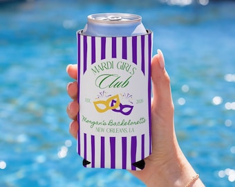Mardi Gras Bachelorette Cozie, NOLA Bachelorette Party Favors, New Orleans Bachelorette Cozie, Beads Booze and I Dos Can Coolers