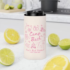 glamping bachelorette can coolers camp bach party drink sleeve favors