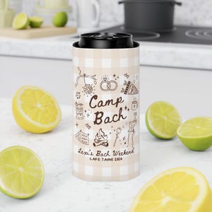 cabin bachelorette party favors camp bach drink sleeves custom design