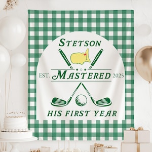 Bannière de première année maîtrisée : toile de fond de 1er anniversaire de golf