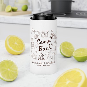 lake house bachelorette favors camp bach drink sleeves custom bride gifts