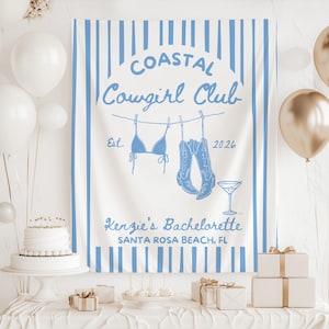 Beach Cowgirl Bachelorette backdrop coastal western decor