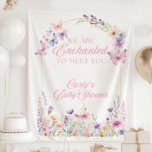 We Are Enchanted To Meet You baby shower sign