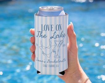 Love on the Lake Cozies, Love on the Lake Party Favor, Lake Bachelorette Can Coolers, Custom Lake Bachelorette Cozie