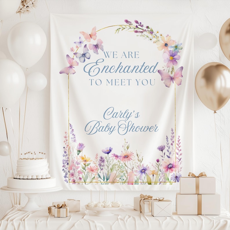 Enchanted forest baby shower backdrop