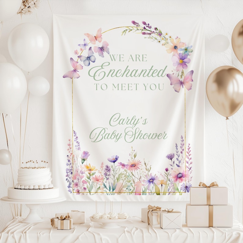 Fairy theme baby shower decorations for girls