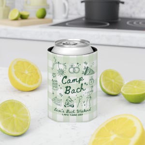 camping bach party can coolers personalized bride name drink sleeves