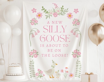 Een nieuw Silly Goose Baby Shower-welkomstbord: Silly Goose Shower Banner