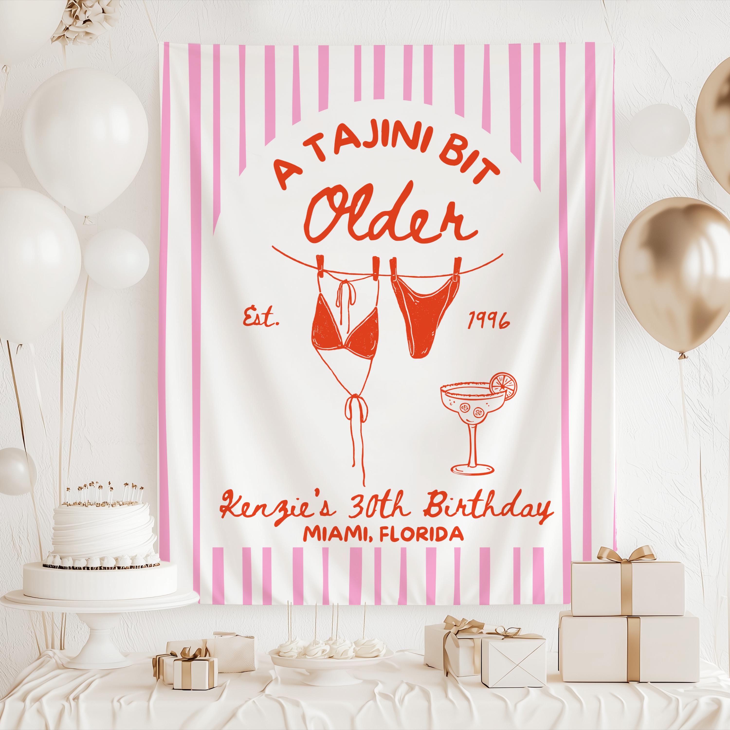 A Tajini Bit Older Banner, Spicy Margarita Birthday Backdrop
